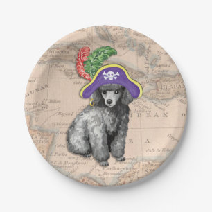 Plato De Papel Pirata de caniche en miniatura