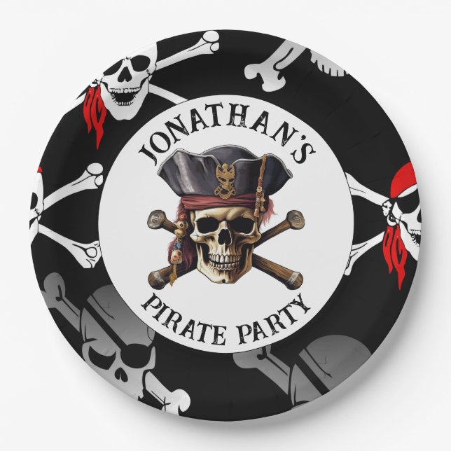 Plato De Papel PIRATE CUTE HALLAZGAS Placa de papel (Anverso)