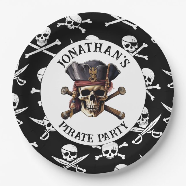 Plato De Papel PIRATE CUTE Placa de papel (Anverso)