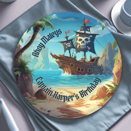 Plato De Papel Pirate Ship & Paradise Island Adventure