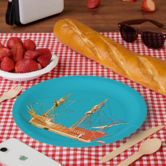 Plato De Papel Pirate Ship San Salvador