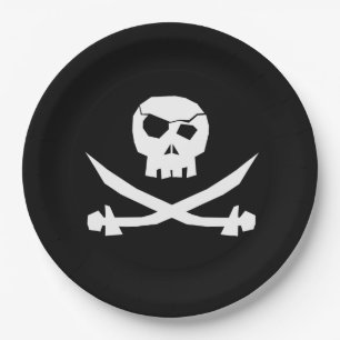Plato De Papel Pirate Skull