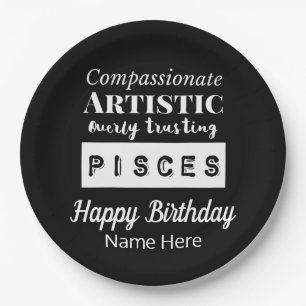 Plato De Papel Pisces Zodiac Características del Divertido Cumple