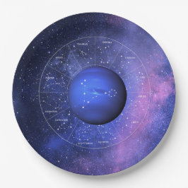Plato De Papel Pisces Zodiac Rótulo Astrológico Planeta Neptuno
