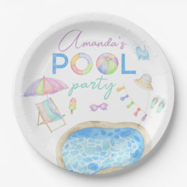 Plato De Papel Piscina acuática Piscina fiesta de cumpleaños