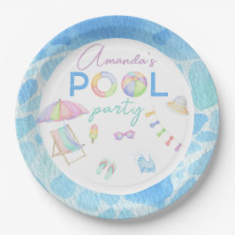 Plato De Papel Piscina acuática Piscina fiesta de cumpleaños
