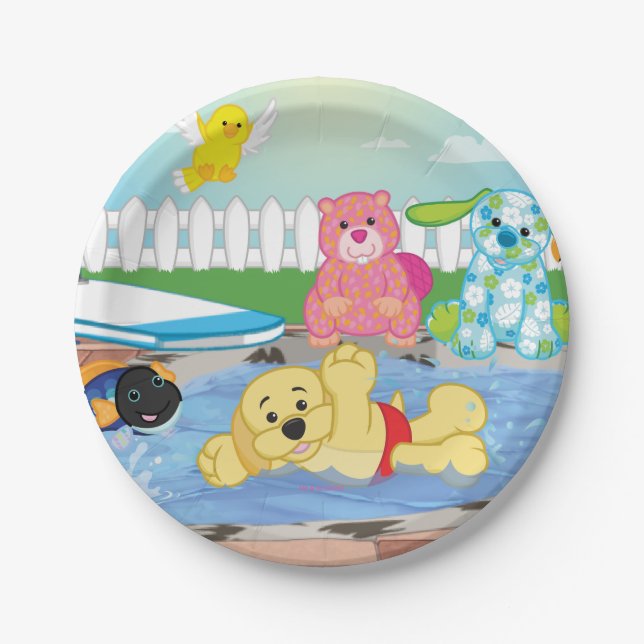 Plato De Papel Piscina de la sensación del verano (Anverso)