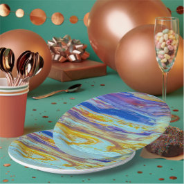 Plato De Papel Piscina Yellowstone Lava Swirls