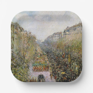 Plato De Papel Pissarro - Boulevard Montmartre, Mardi Gras