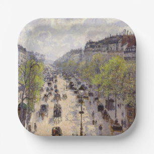 Plato De Papel Pissarro - Boulevard Montmartre, primavera