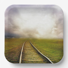 Plato De Papel Pistas de tren