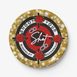 Plato De Papel Pistolas o Rosas disparan tu revelación de género