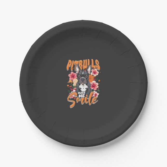 Plato De Papel Pitbull Pitbulls (Anverso)