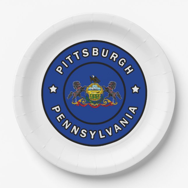 Plato De Papel Pittsburgh Pennsylvania (Anverso)