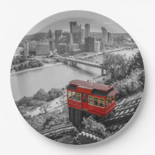 Plato De Papel Pittsburgh Steel City Skyline Incline Photography 