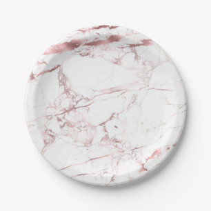 Plato De Papel PixDezines Marble/Faux Rose Gold venas