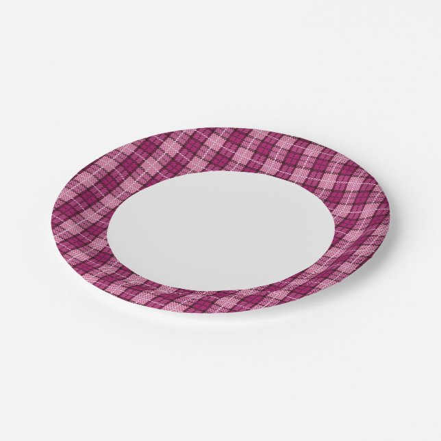 Plato De Papel Pixel Plaid_Magenta-Negro (Angular)