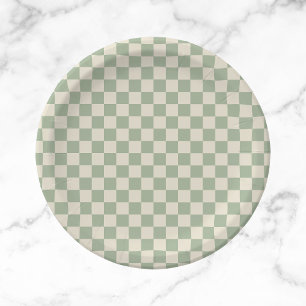Plato De Papel Pizarra verde y blanco desactivado