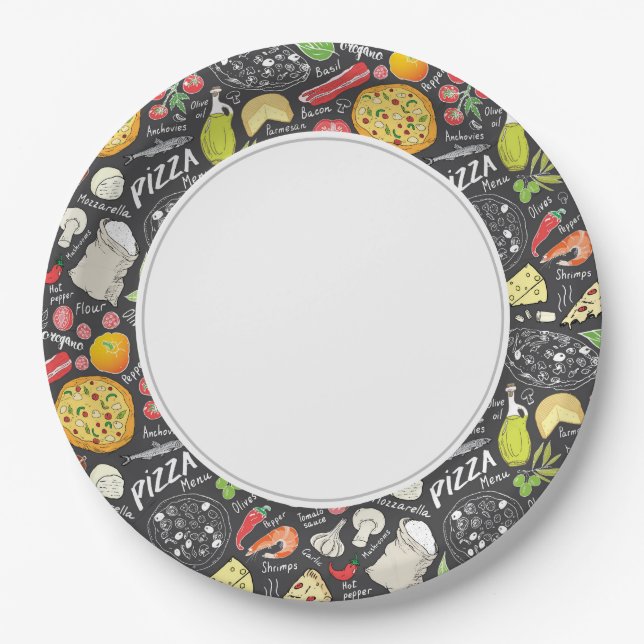 Plato De Papel Pizza (Anverso)