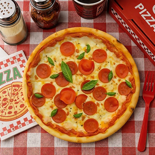 Plato De Papel Pizza de pepperoni realista (Subido por el creador)