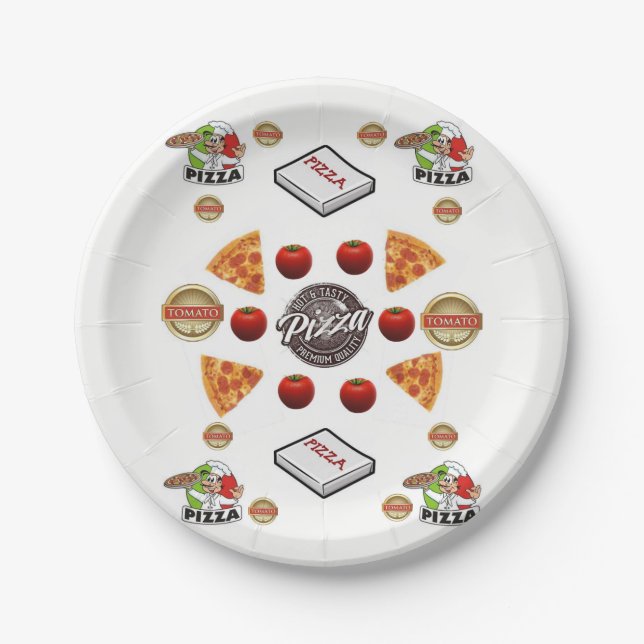 Plato De Papel Pizza de placas de papel (Anverso)