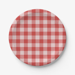 Plato De Papel Pizza Fiesta Red Gingham Placa De Papel