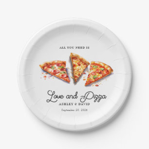 Plato De Papel Pizza Italiana Fiesta de Compromiso