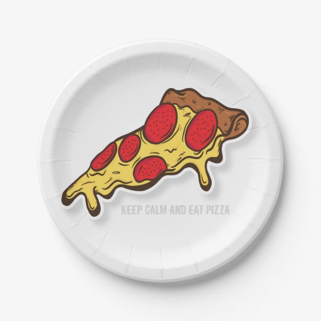 Plato De Papel Pizza (placa de papel) (Anverso)