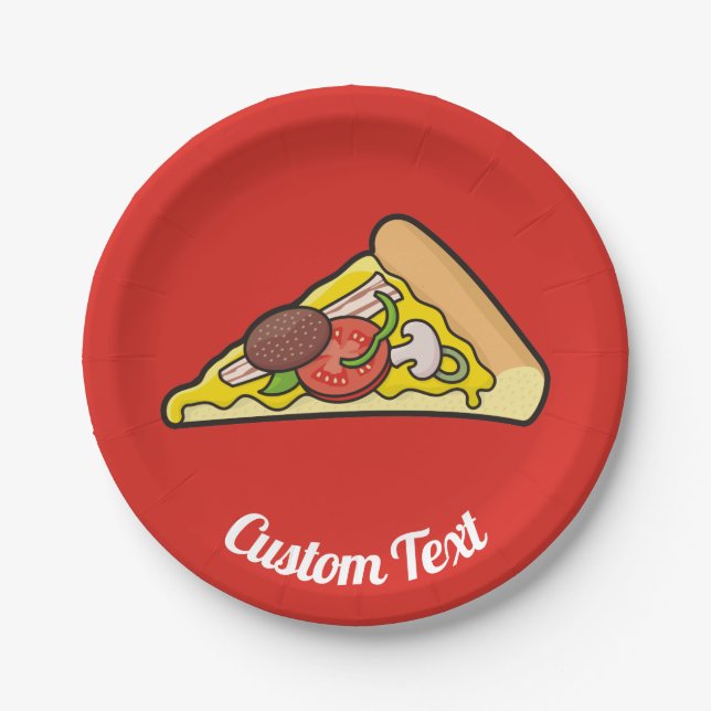 Plato De Papel Pizza Slice (Anverso)