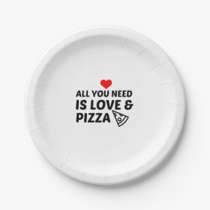 PLATO DE PAPEL PIZZA Y AMOR