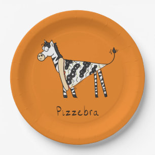 Plato De Papel Pizzebra Pizza Zebra Placas de papel
