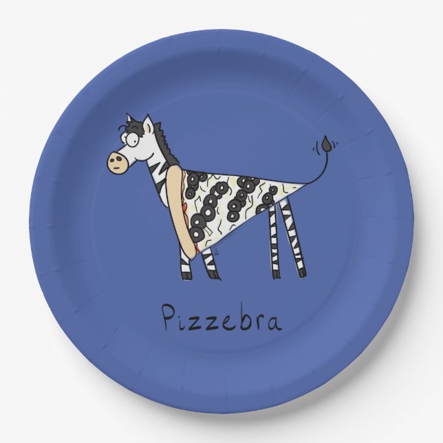 Plato De Papel Pizzebra Pizza Zebra Placas de papel (Anverso)