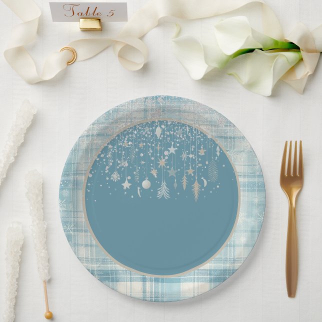 Plato De Papel Placa azul (Boda)