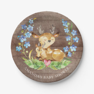 Plato De Papel Placa Baby Shower 7" de Sweet Deer