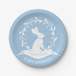 Plato De Papel Placa Baby Shower 7" para conejito