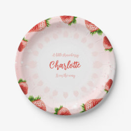 Plato De Papel Placa Baby Shower de fresa