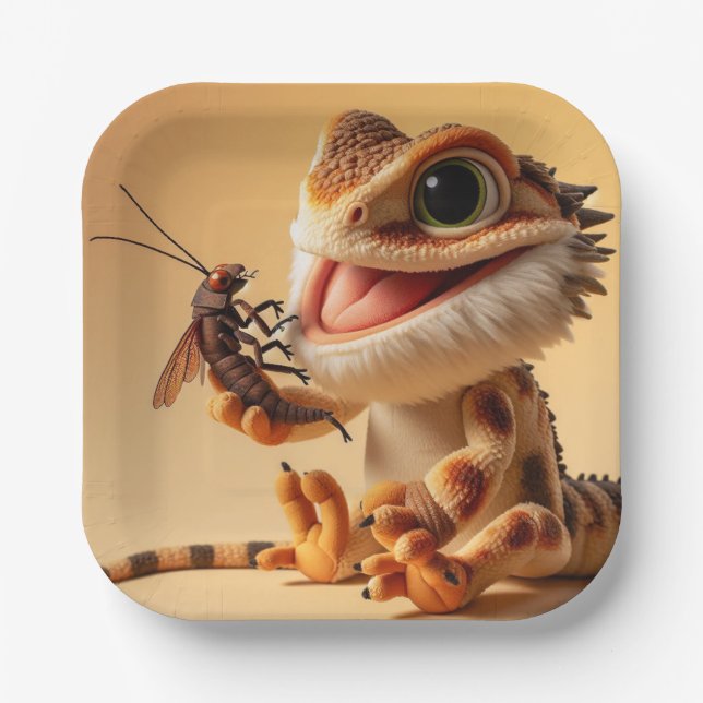 Plato De Papel Placa Beardie Num Num (Anverso)