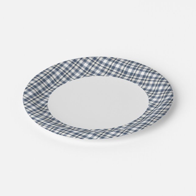 Plato De Papel Placa blanca azul 1 (Angular)