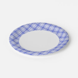 Plato De Papel Placa blanca azul 2