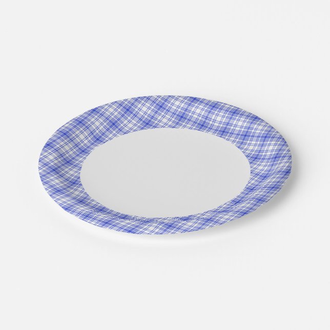 Plato De Papel Placa blanca azul 2 (Angular)