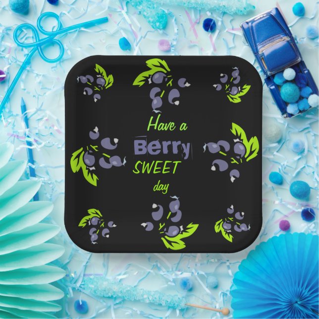 Plato De Papel Placa Blueberry Brunch (Fiesta)