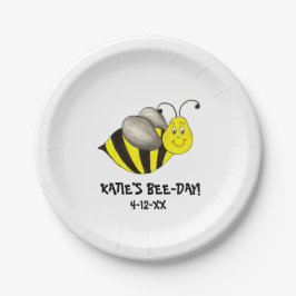 Plato De Papel Placa Bumblebee de cumpleaños personalizada de Bee