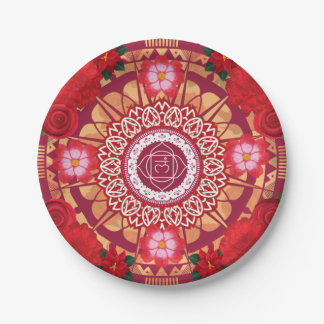Plato De Papel Placa Chakra Mandala raíz