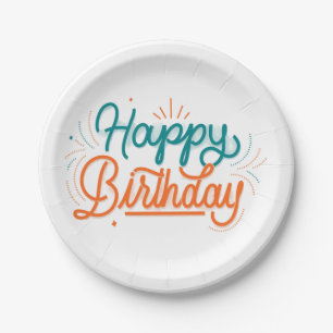 Plato De Papel Placa creativa de papel de cumpleaños