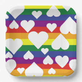 Plato De Papel Placa cuadrada de papel arco iris