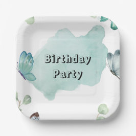 Plato De Papel Placa cuadrada de papel de 7"