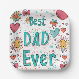 Plato De Papel Placa cuadrada de papel de 7" de personalizable pa