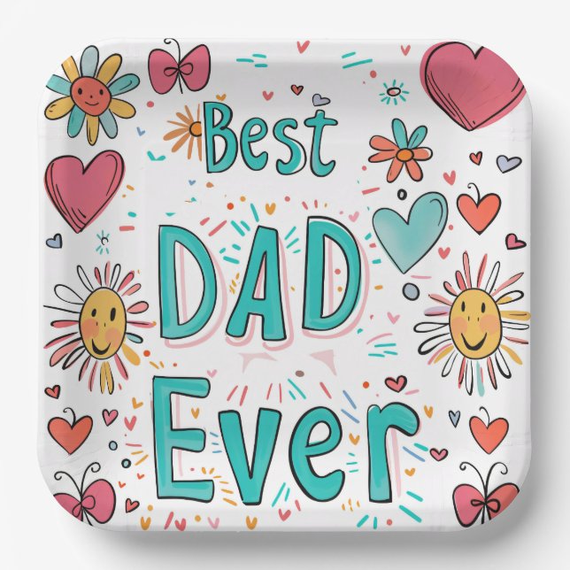 Plato De Papel Placa cuadrada de papel de 9" de personalizable pa (Anverso)