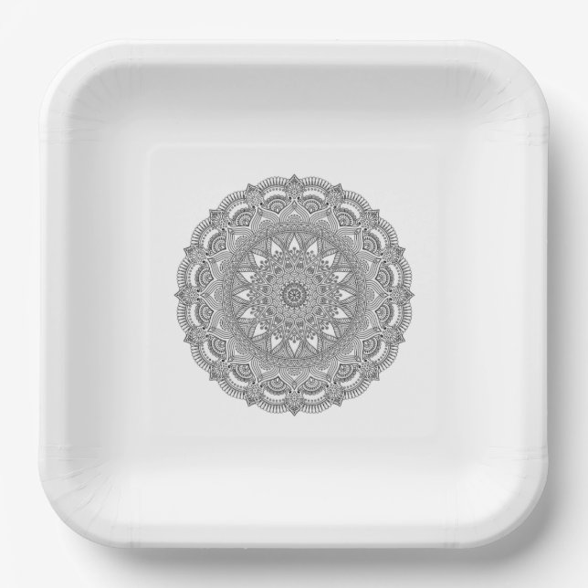 Plato De Papel Placa cuadrada de papel de 9" de personalizable pa (Anverso)