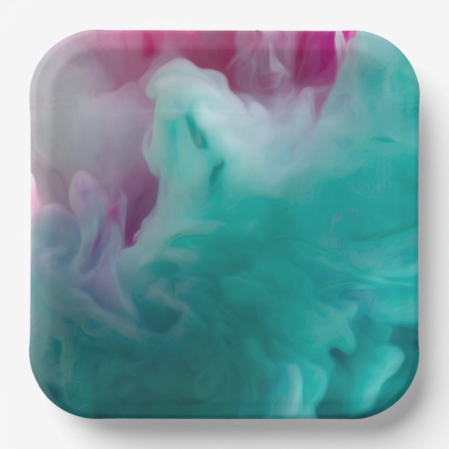 Plato De Papel Placa cuadrada de papel de 9" negrita y bella (Anverso)